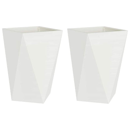 vidaXL Planter 2 pcs White 50 x 50 x 75 cm Steel