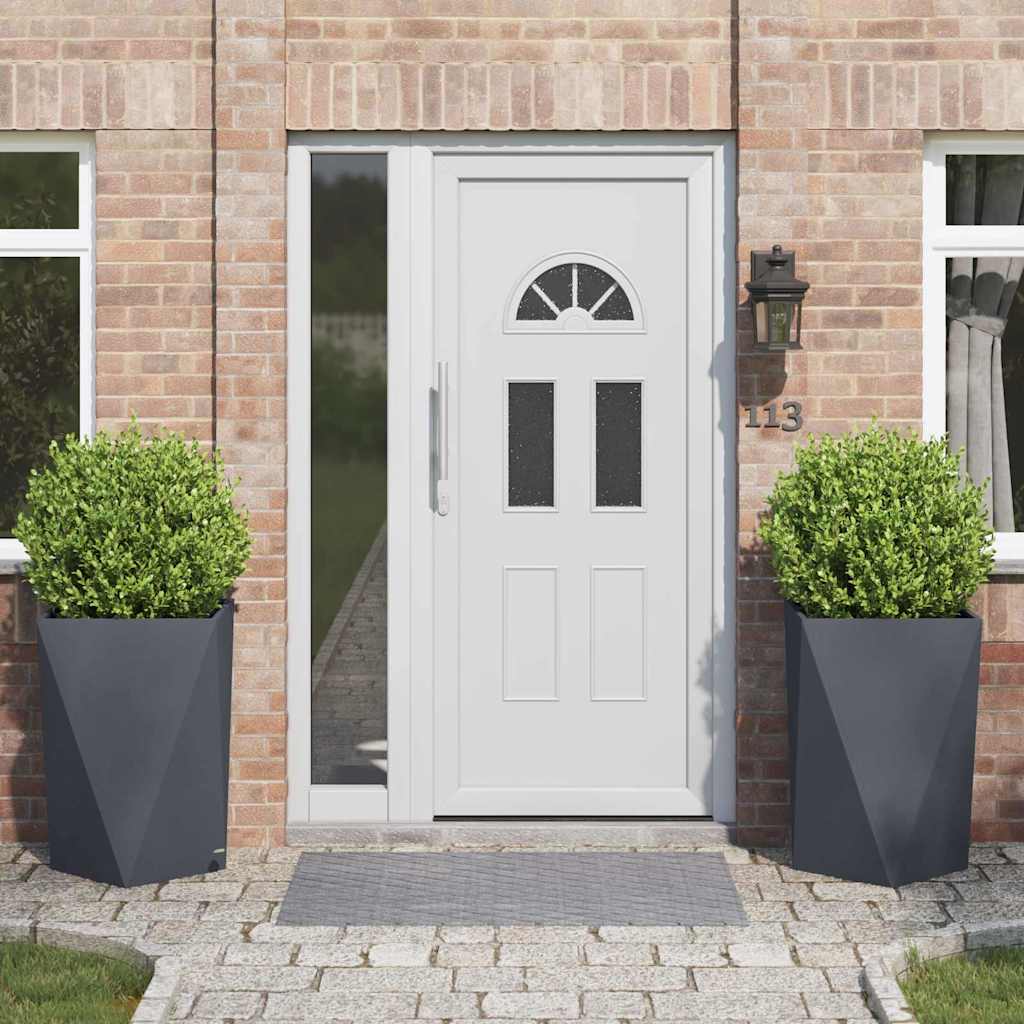 vidaXL Planter 2 pcs Anthracite 50 x 50 x 75 cm Steel