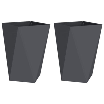 vidaXL Planter 2 pcs Anthracite 50 x 50 x 75 cm Steel