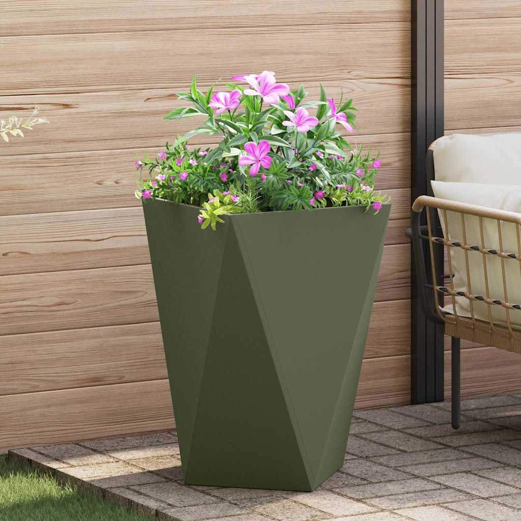 vidaXL Planter Olive Green 50 x 50 x 75 cm Steel