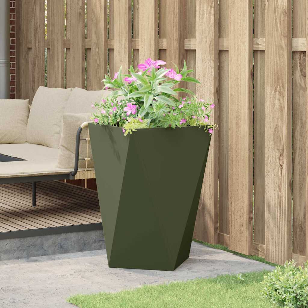 vidaXL Planter Olive Green 50 x 50 x 75 cm Steel