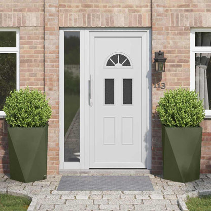 vidaXL Planter 2 pcs Olive Green 50 x 50 x 75 cm Steel