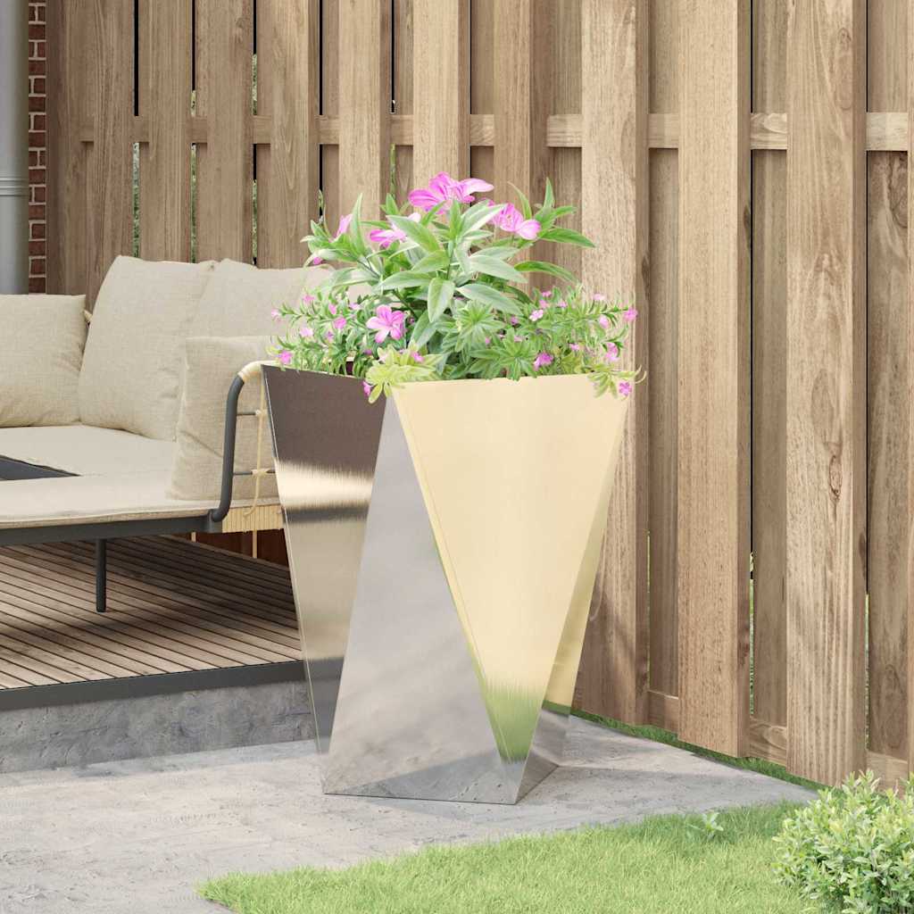 vidaXL Planter Silver 50 x 50 x 75 cm Stainless Steel