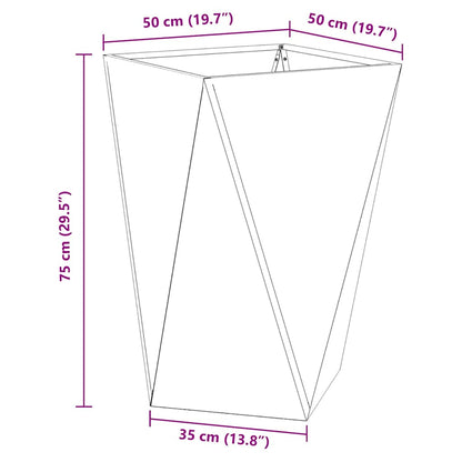 vidaXL Planter Silver 50 x 50 x 75 cm Stainless Steel