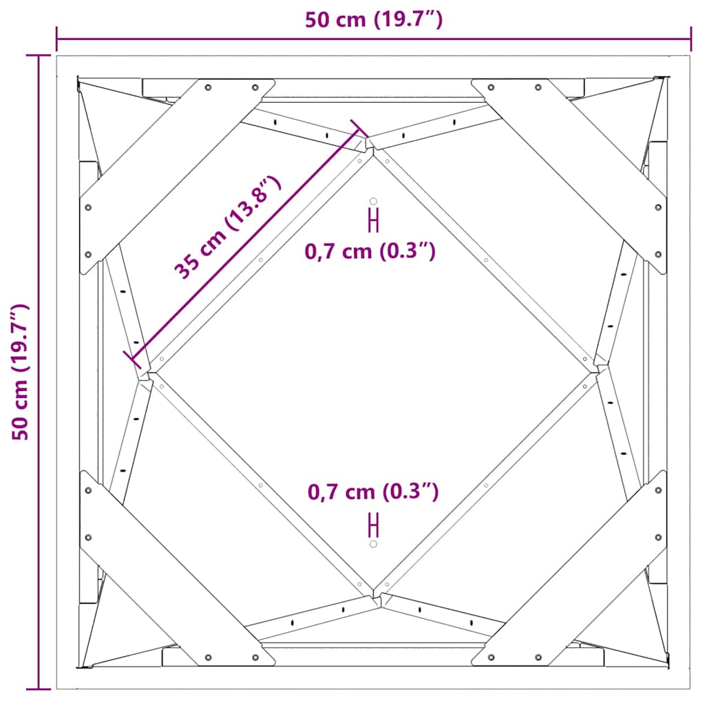 vidaXL Planter Silver 50 x 50 x 75 cm Stainless Steel