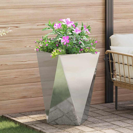 vidaXL Planter Silver 50 x 50 x 75 cm Galvanised Steel