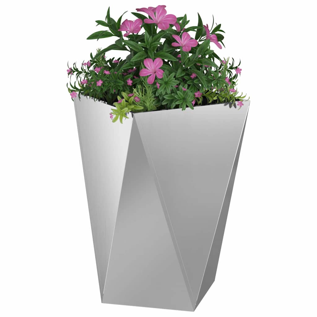 vidaXL Planter Silver 50 x 50 x 75 cm Galvanised Steel