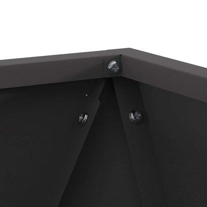 vidaXL Planter 2 pcs Black 30 x 30 x 30 cm Steel
