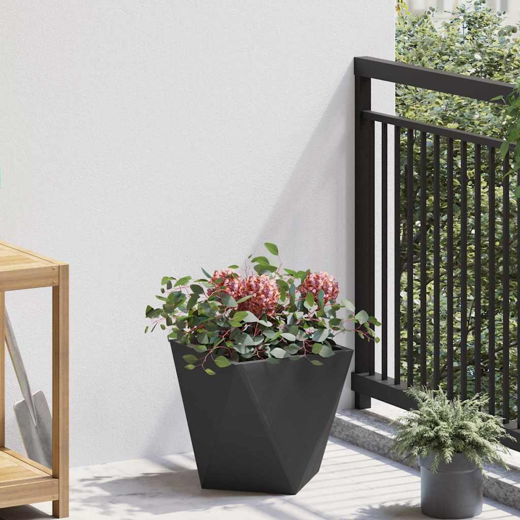 vidaXL Planter 2 pcs Black 30 x 30 x 30 cm Steel
