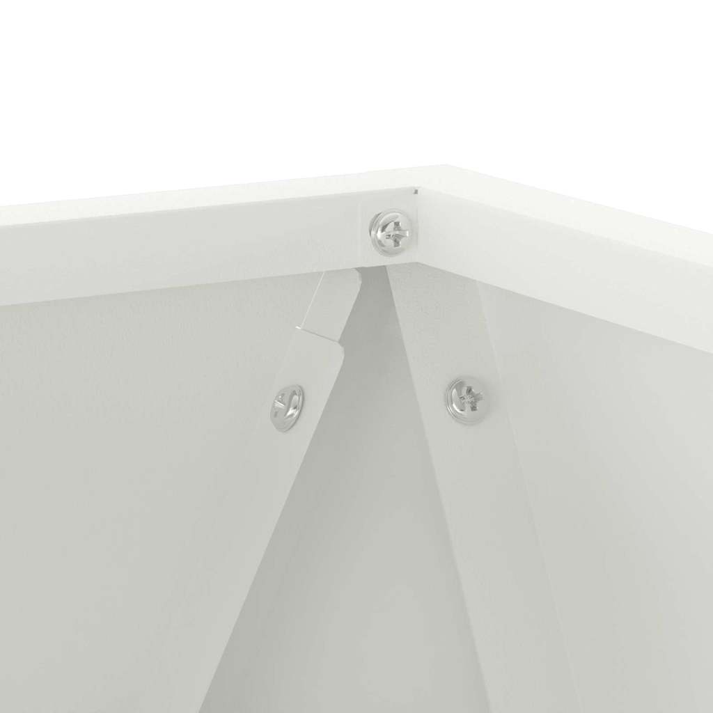 vidaXL Planter 2 pcs White 30 x 30 x 30 cm Steel