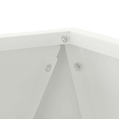 vidaXL Planter 2 pcs White 30 x 30 x 30 cm Steel