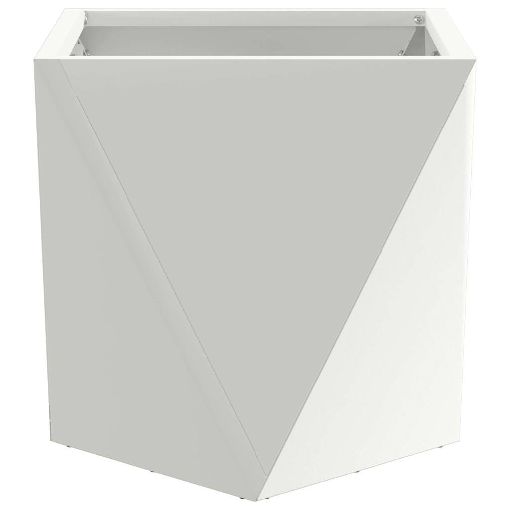vidaXL Planter 2 pcs White 30 x 30 x 30 cm Steel