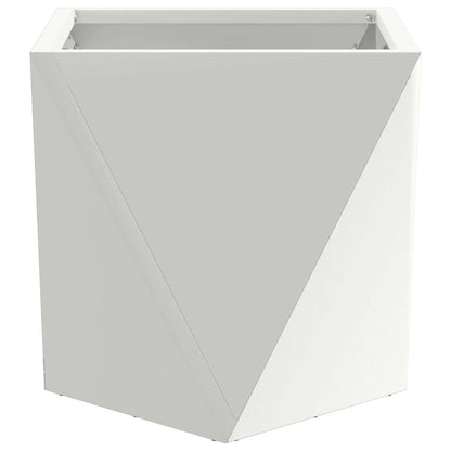vidaXL Planter 2 pcs White 30 x 30 x 30 cm Steel