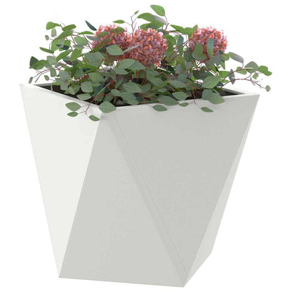 vidaXL Planter 2 pcs White 30 x 30 x 30 cm Steel