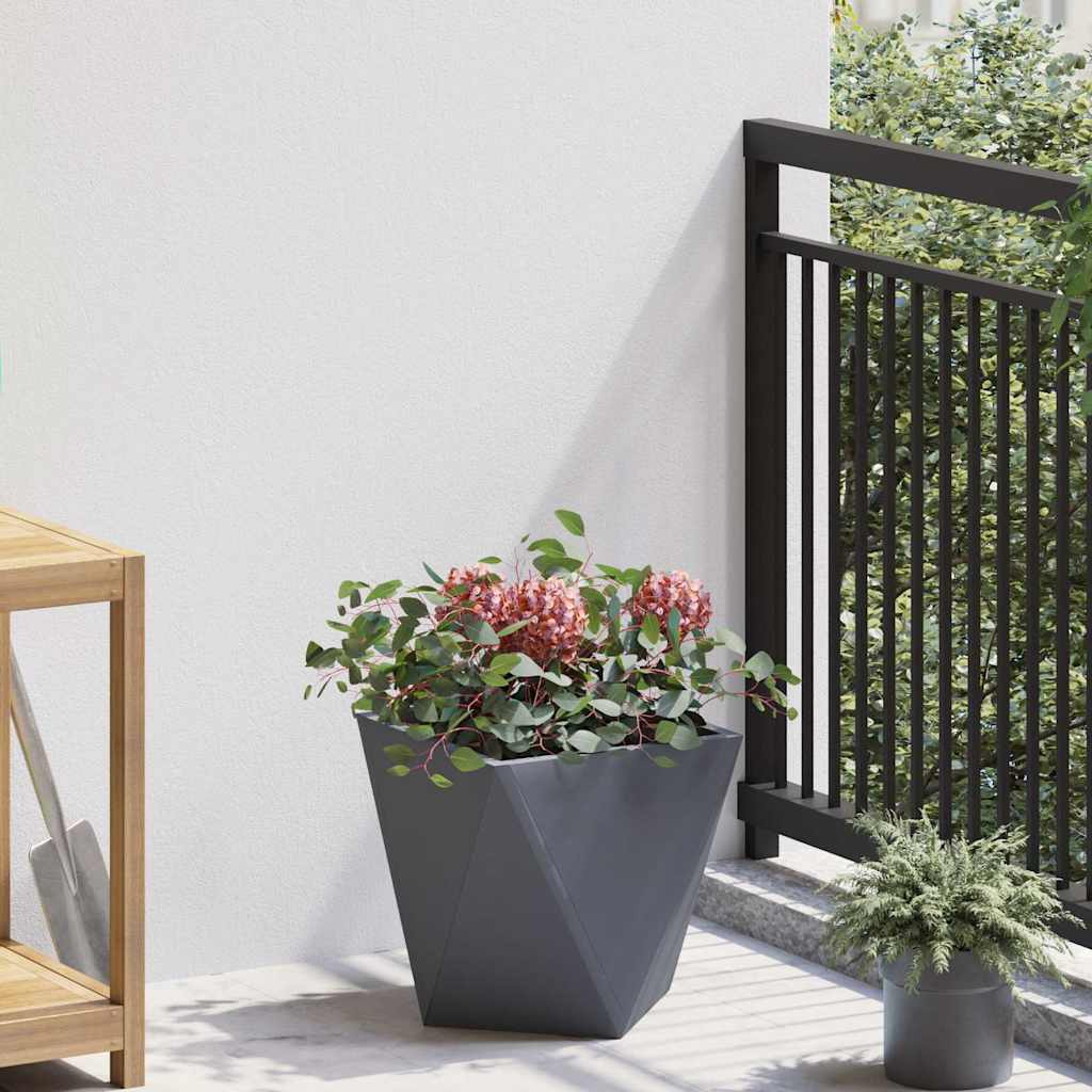 vidaXL Planter 2 pcs Anthracite 30 x 30 x 30 cm Steel