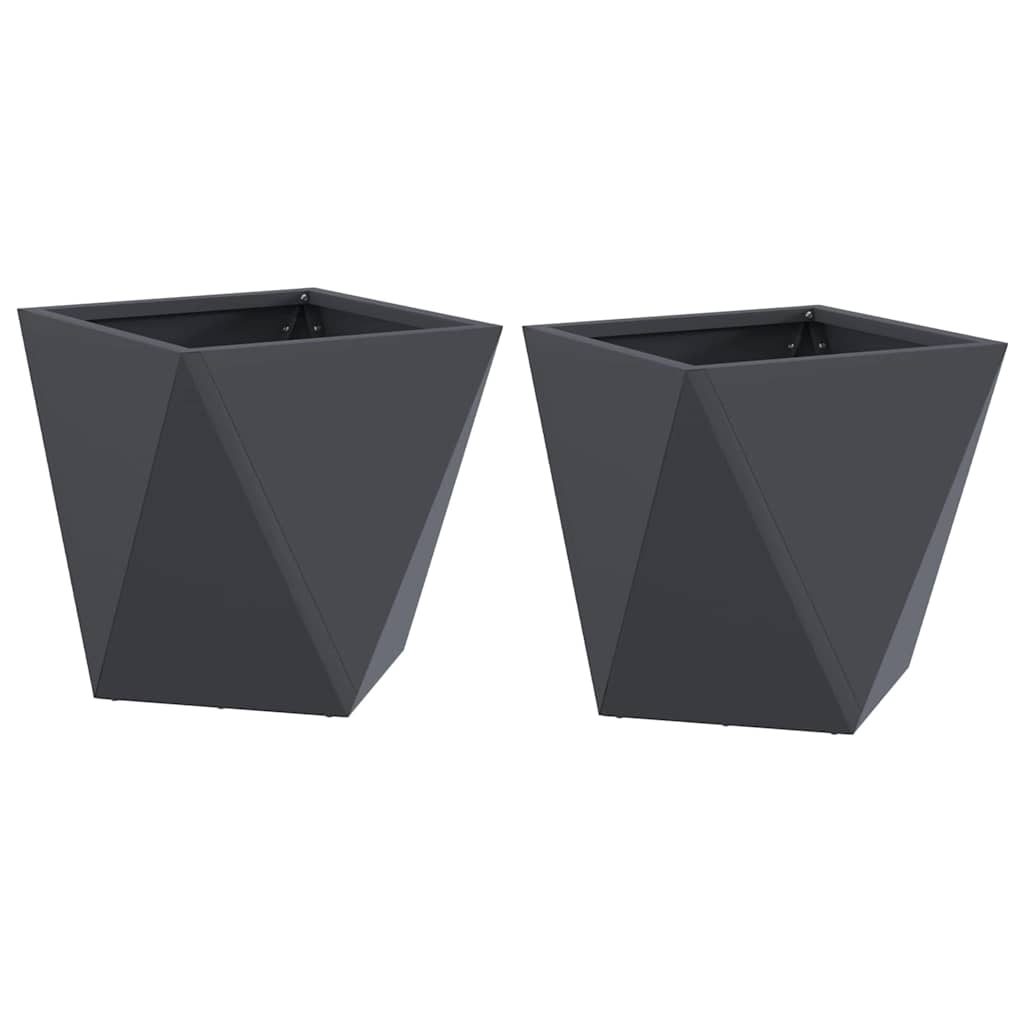 vidaXL Planter 2 pcs Anthracite 30 x 30 x 30 cm Steel