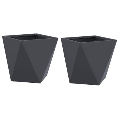 vidaXL Planter 2 pcs Anthracite 30 x 30 x 30 cm Steel