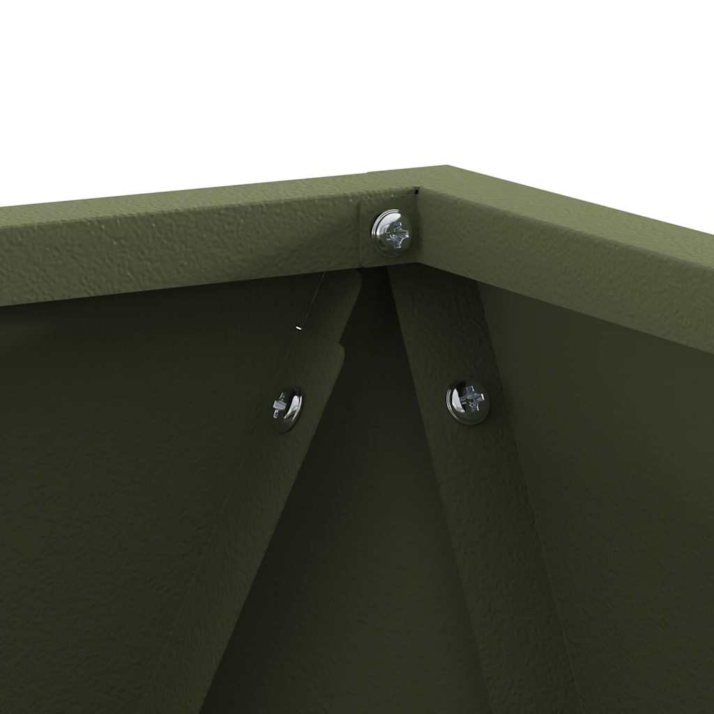 vidaXL Planter 2 pcs Olive Green 30 x 30 x 30 cm Steel
