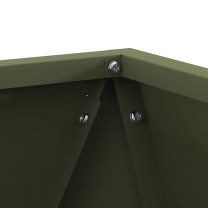 vidaXL Planter 2 pcs Olive Green 30 x 30 x 30 cm Steel