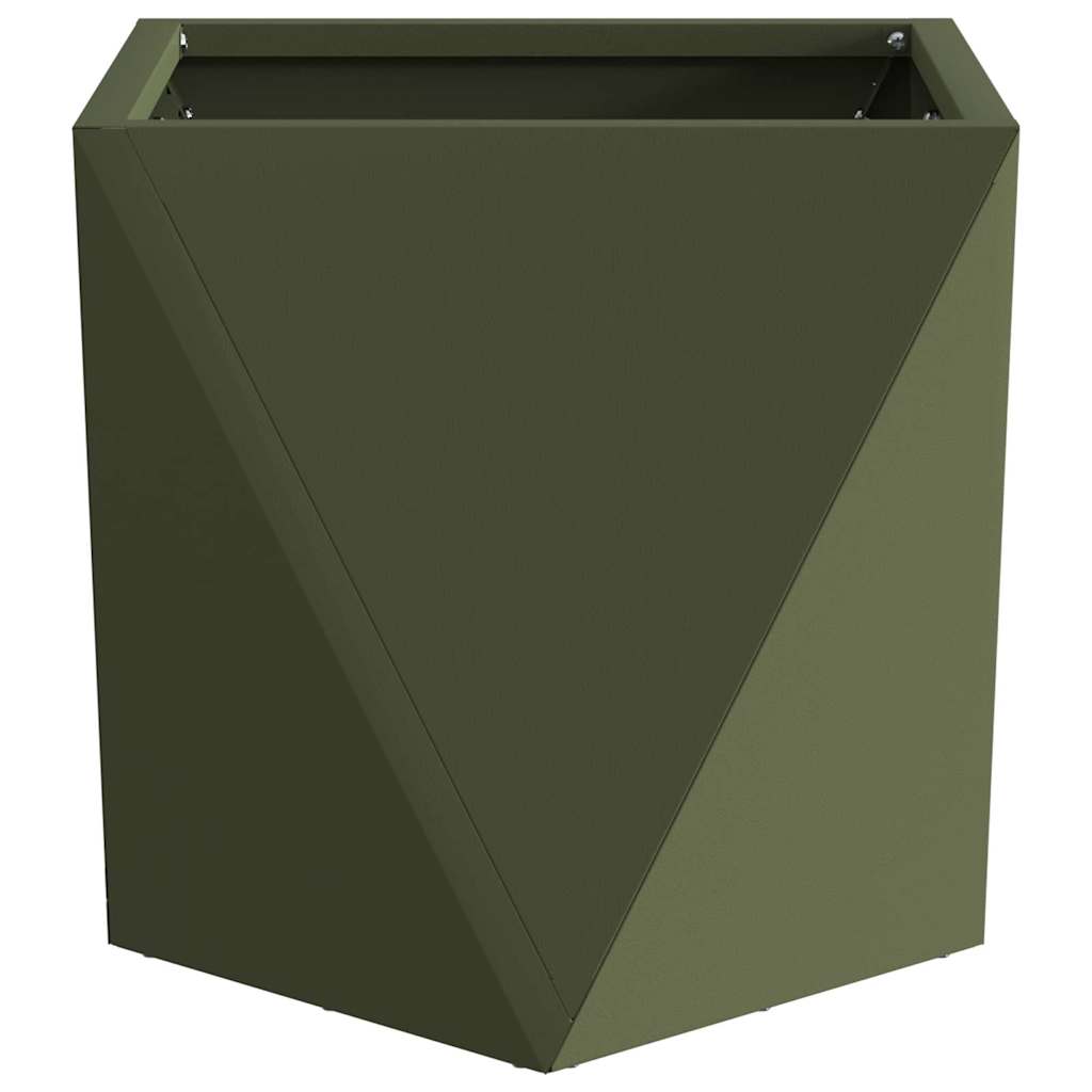 vidaXL Planter 2 pcs Olive Green 30 x 30 x 30 cm Steel
