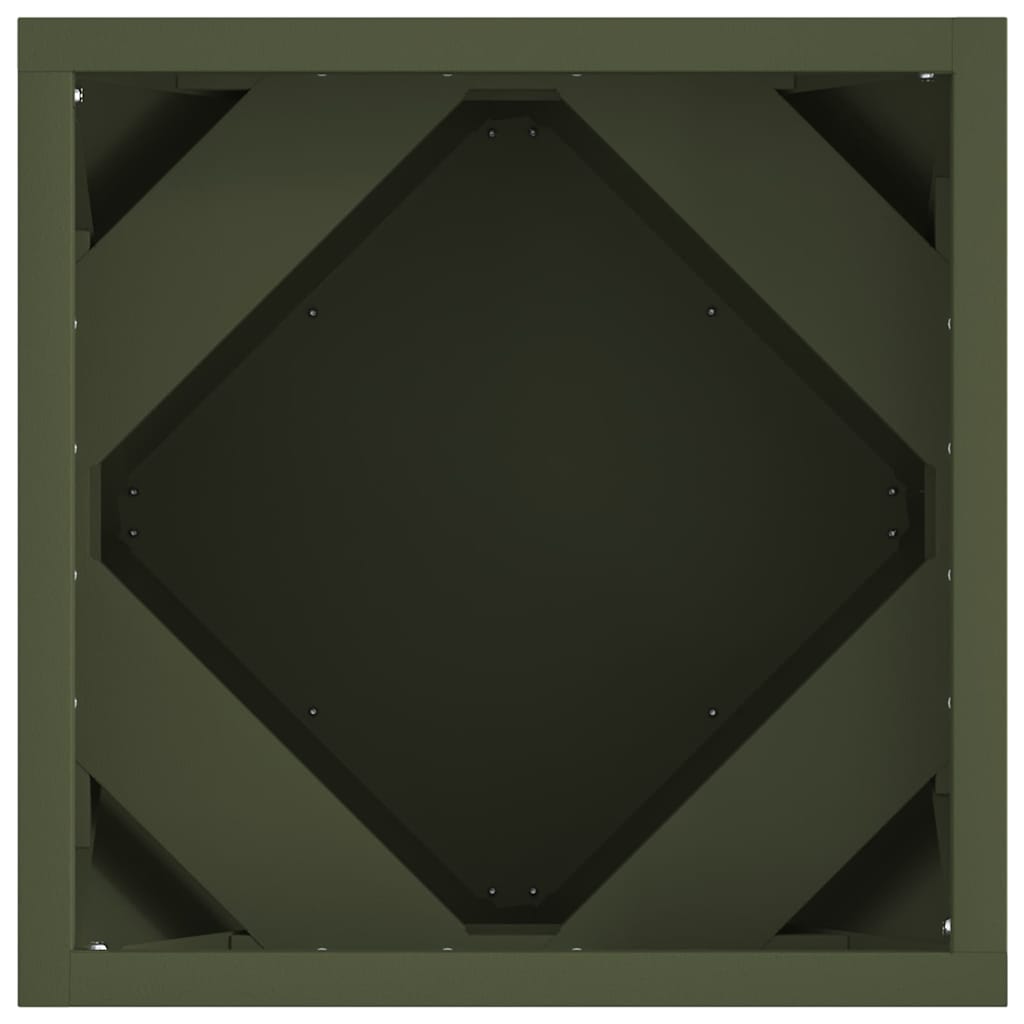 vidaXL Planter 2 pcs Olive Green 30 x 30 x 30 cm Steel