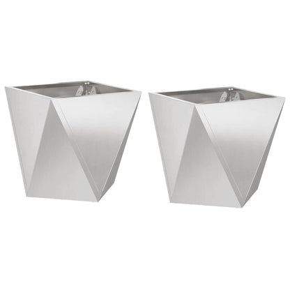 vidaXL Planter 2 pcs Silver 30 x 30 x 30 cm Stainless Steel