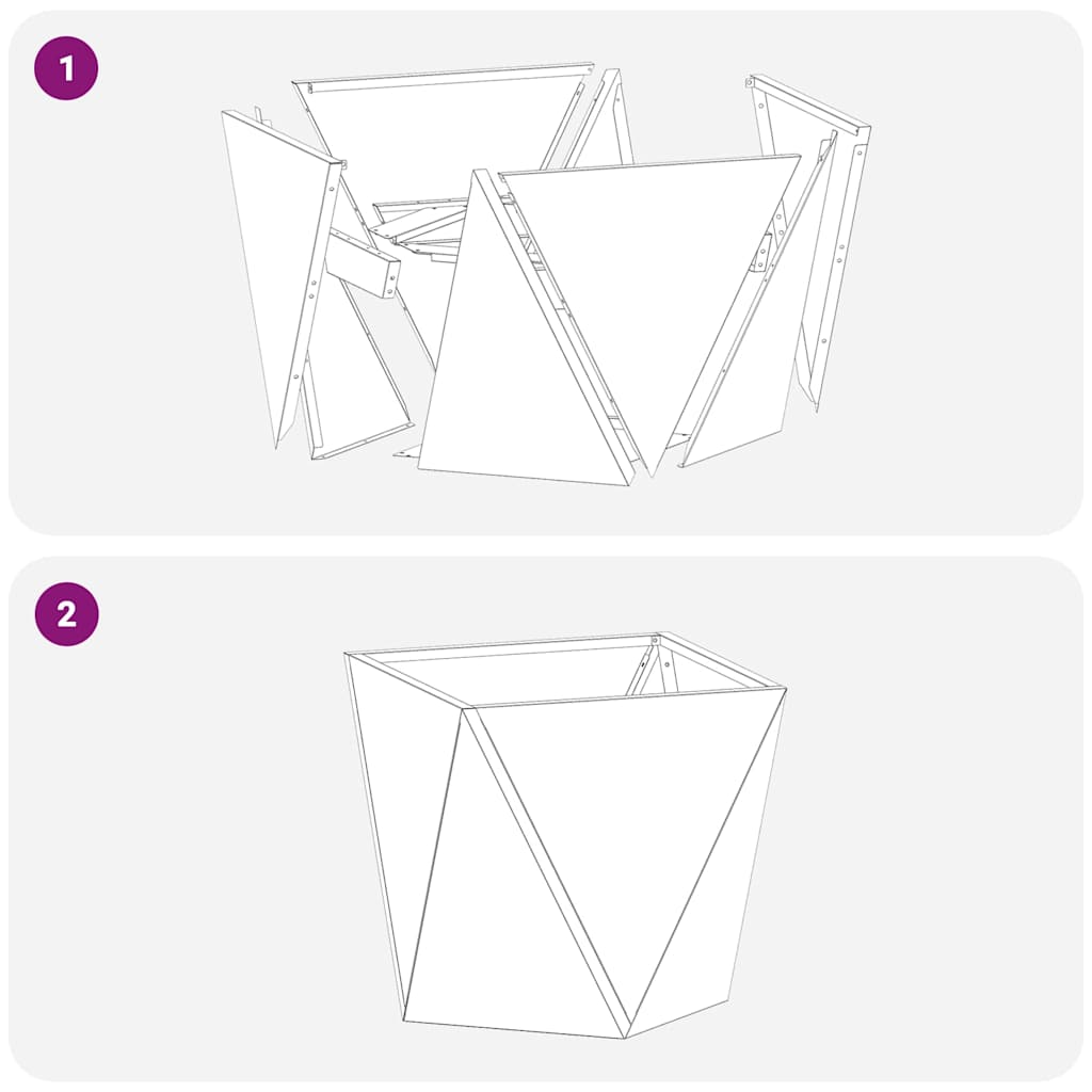 vidaXL Planter Silver 30 x 30 x 30 cm Galvanised Steel
