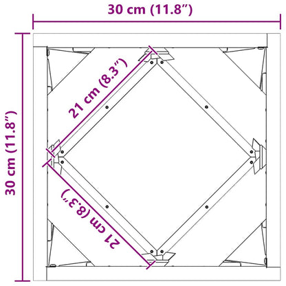 vidaXL Planter Silver 30 x 30 x 30 cm Galvanised Steel