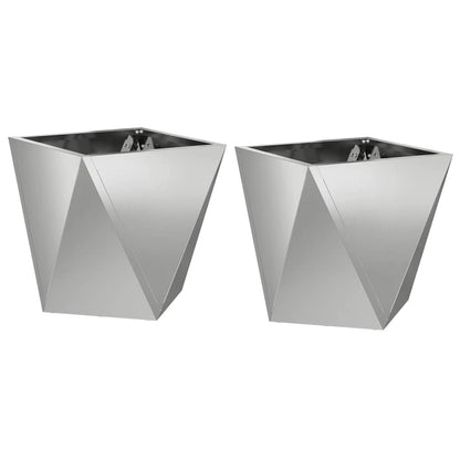 vidaXL Planter 2 pcs Silver 30 x 30 x 30 cm Galvanised Steel