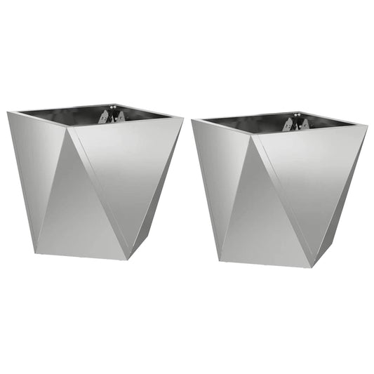 vidaXL Planter 2 pcs Silver 30 x 30 x 30 cm Galvanised Steel