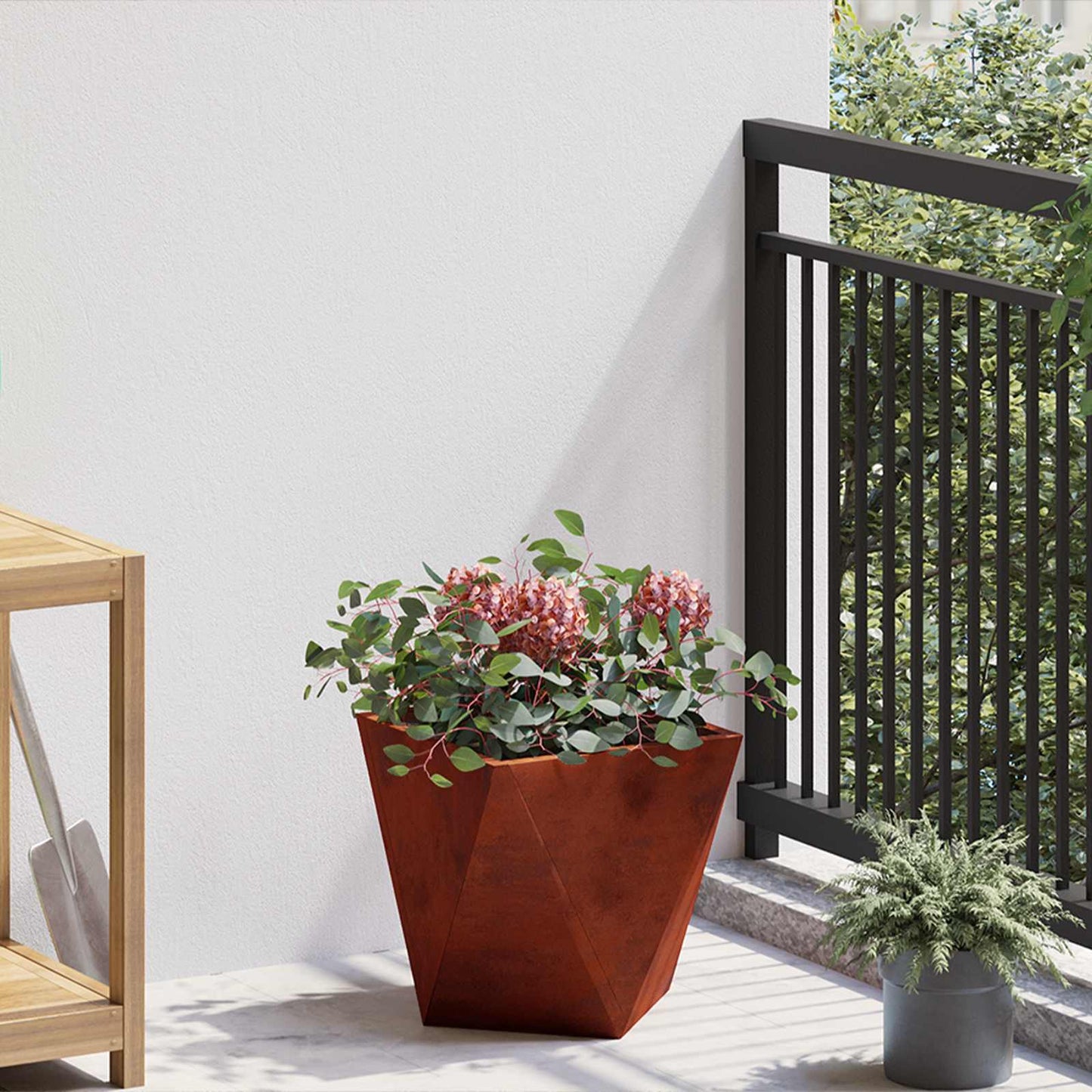 vidaXL Planter 2 pcs Rusty 30 x 30 x 30 cm Weathering Steel