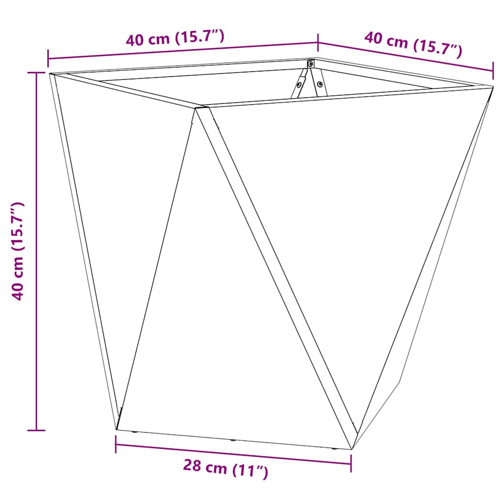 vidaXL Planter Black 40 x 40 x 40 cm Steel