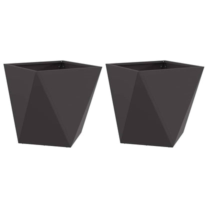 vidaXL Planter 2 pcs Black 40 x 40 x 40 cm Steel