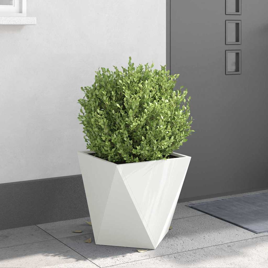vidaXL Planter 2 pcs White 40 x 40 x 40 cm Steel