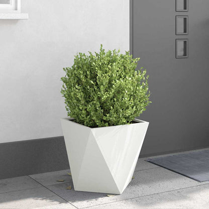 vidaXL Planter 2 pcs White 40 x 40 x 40 cm Steel
