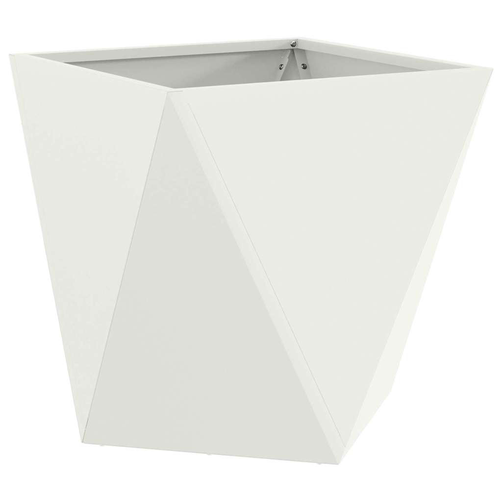 vidaXL Planter 2 pcs White 40 x 40 x 40 cm Steel