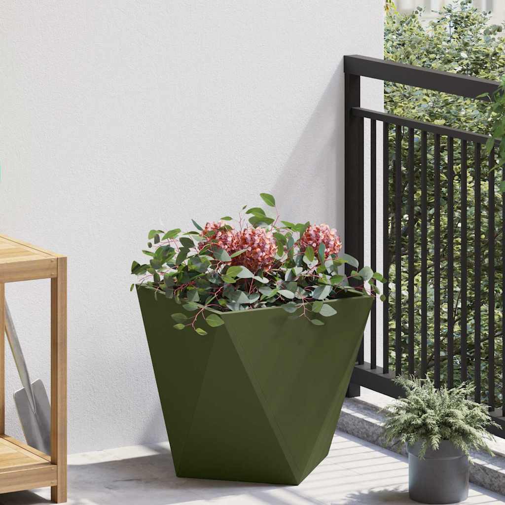vidaXL Planter Olive Green 40 x 40 x 40 cm Steel