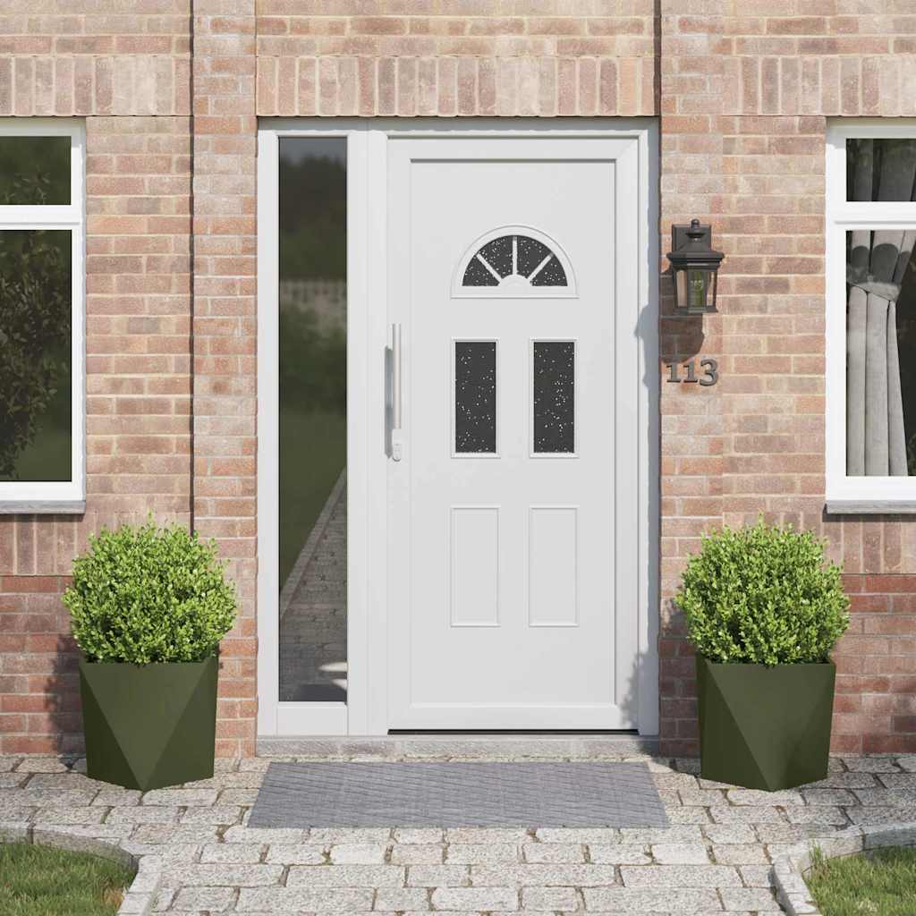 vidaXL Planter 2 pcs Olive Green 40 x 40 x 40 cm Steel