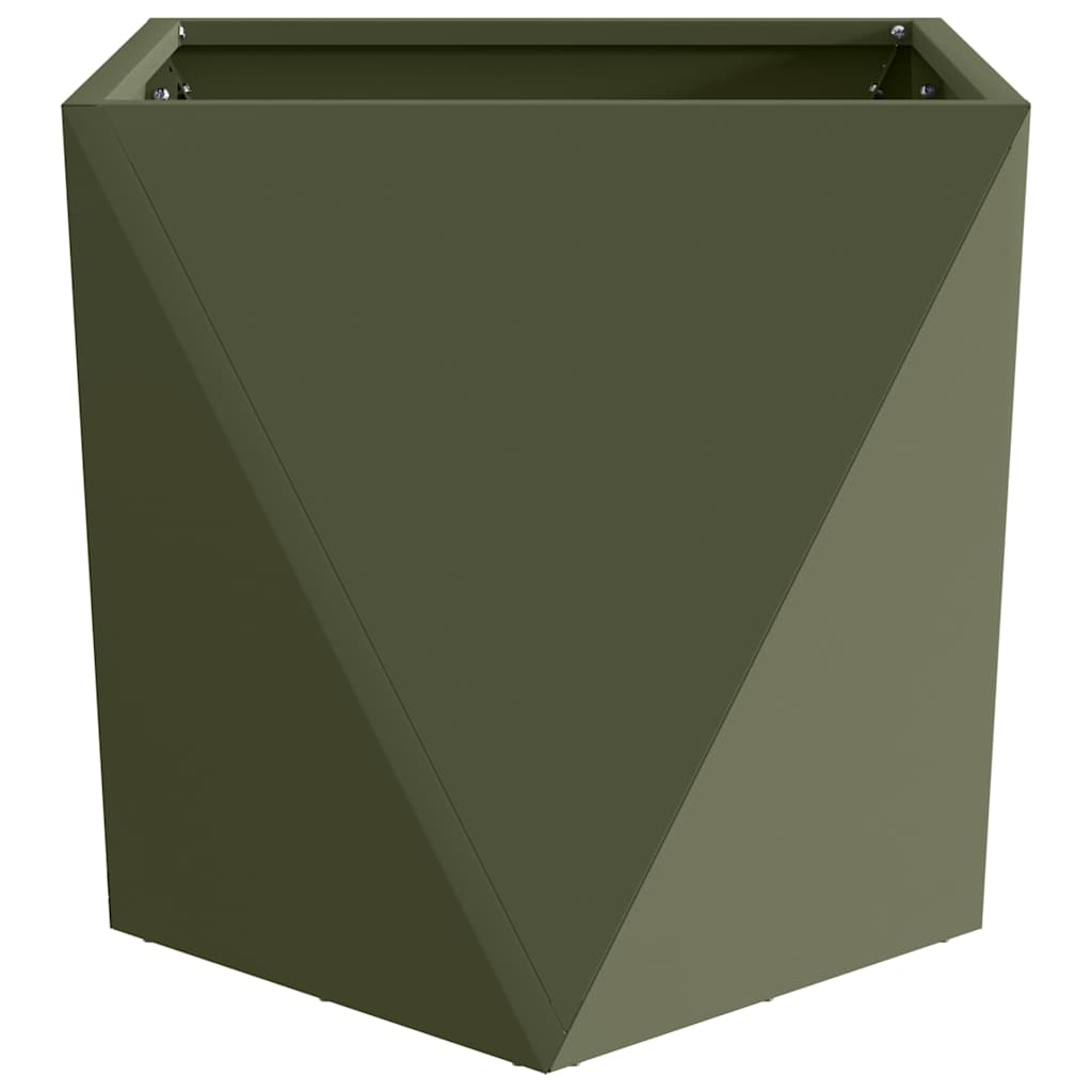 vidaXL Planter 2 pcs Olive Green 40 x 40 x 40 cm Steel