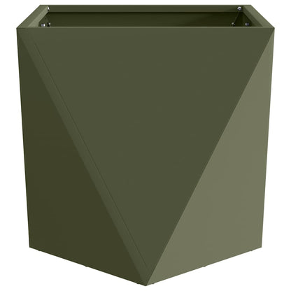 vidaXL Planter 2 pcs Olive Green 40 x 40 x 40 cm Steel