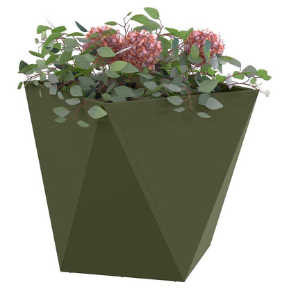 vidaXL Planter 2 pcs Olive Green 40 x 40 x 40 cm Steel