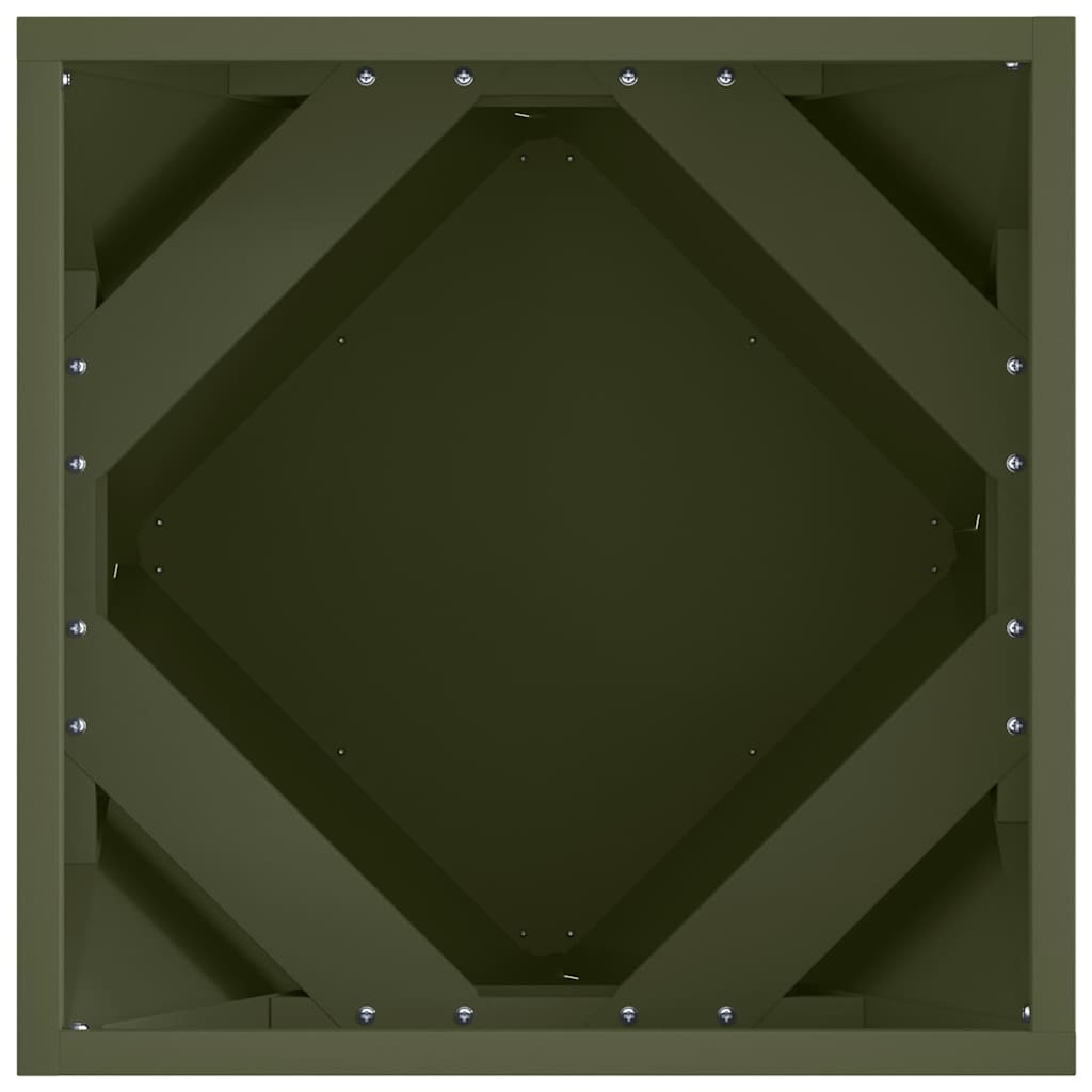 vidaXL Planter 2 pcs Olive Green 40 x 40 x 40 cm Steel