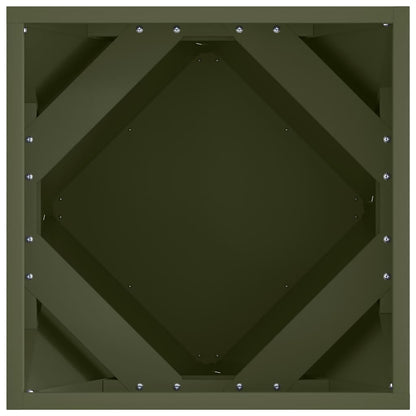 vidaXL Planter 2 pcs Olive Green 40 x 40 x 40 cm Steel