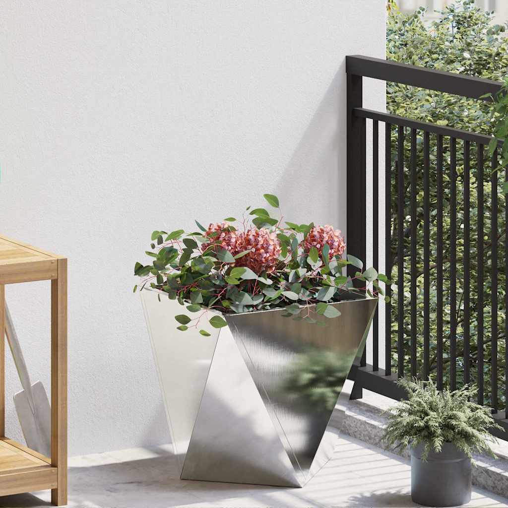vidaXL Planter Silver 40 x 40 x 40 cm Stainless Steel