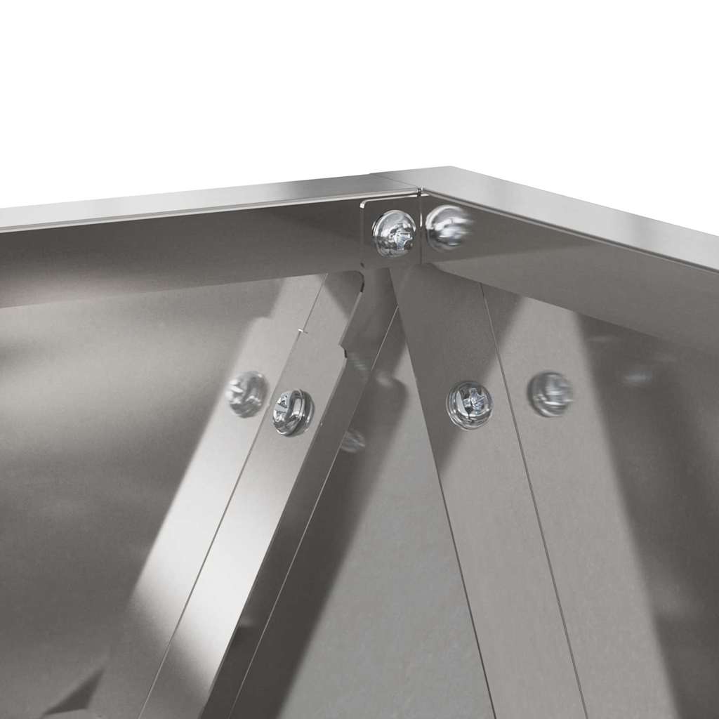 vidaXL Planter 2 pcs Silver 40 x 40 x 40 cm Stainless Steel