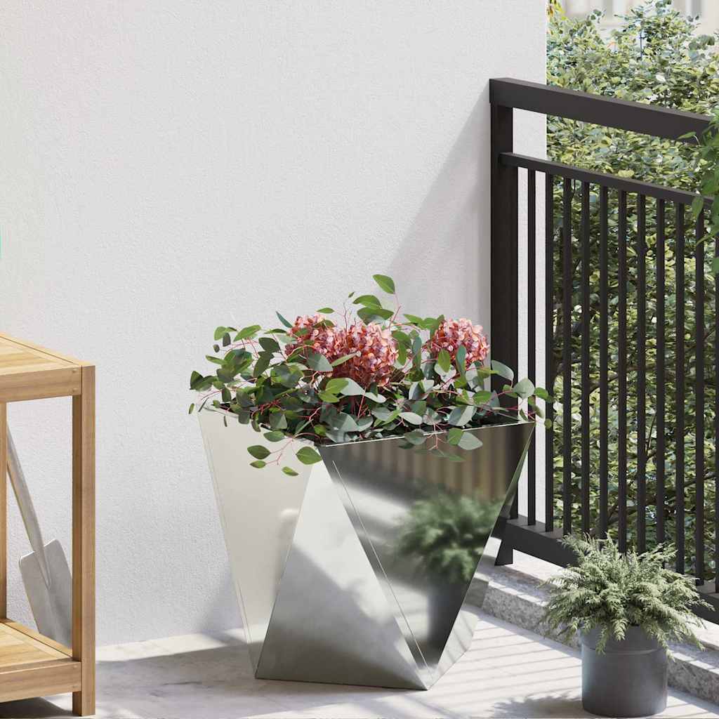 vidaXL Planter Silver 40 x 40 x 40 cm Galvanised Steel