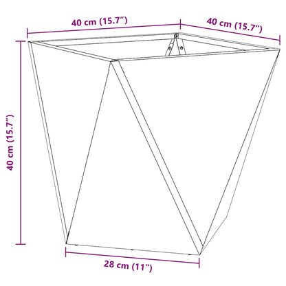 vidaXL Planter Silver 40 x 40 x 40 cm Galvanised Steel