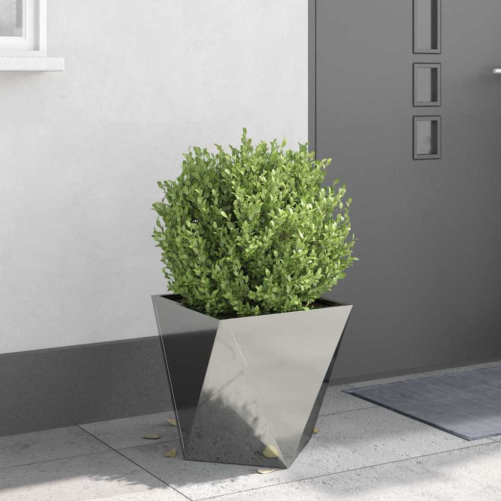 vidaXL Planter 2 pcs Silver 40 x 40 x 40 cm Galvanised Steel