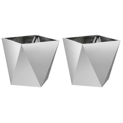 vidaXL Planter 2 pcs Silver 40 x 40 x 40 cm Galvanised Steel