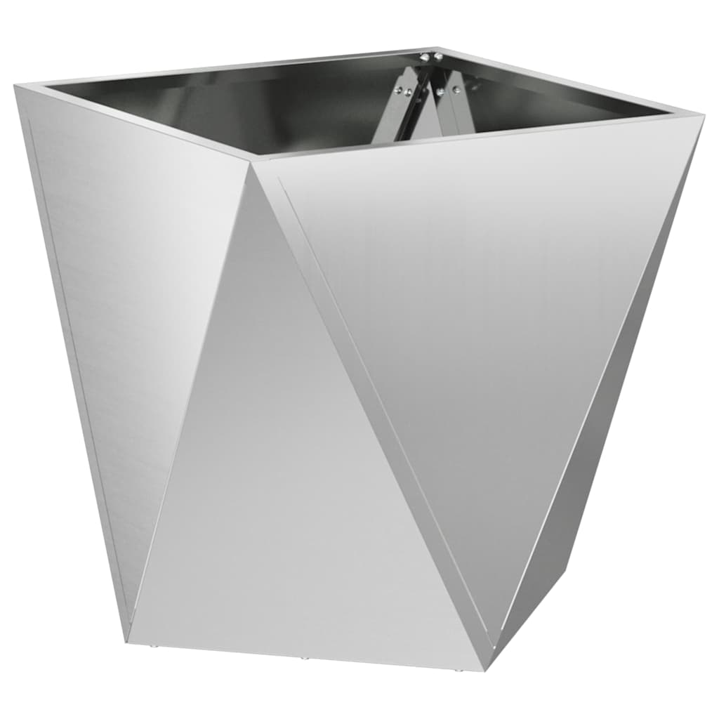 vidaXL Planter 2 pcs Silver 40 x 40 x 40 cm Galvanised Steel